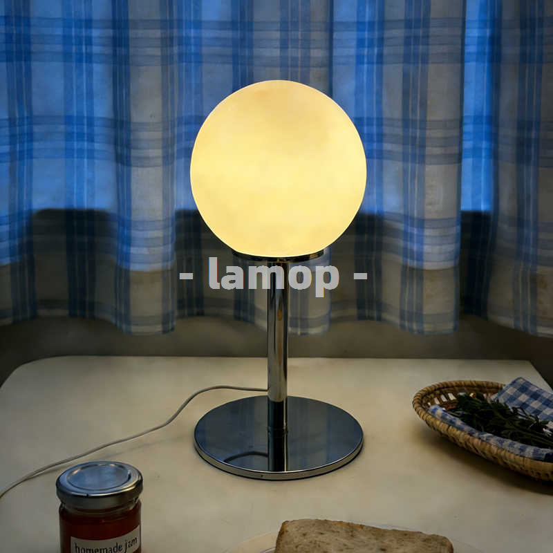 Lighting Decor - Milky White Solid Globe Chrome Thin