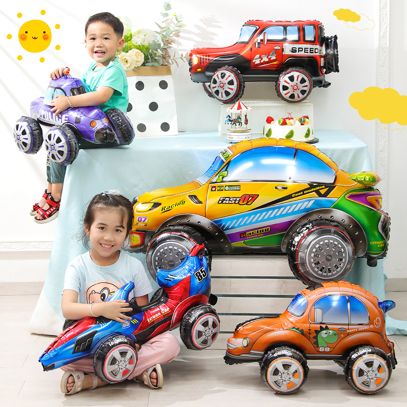 Lighting Mcqueen Birthday Decor - 3D Cartoon Car Foil Balloon Buggy