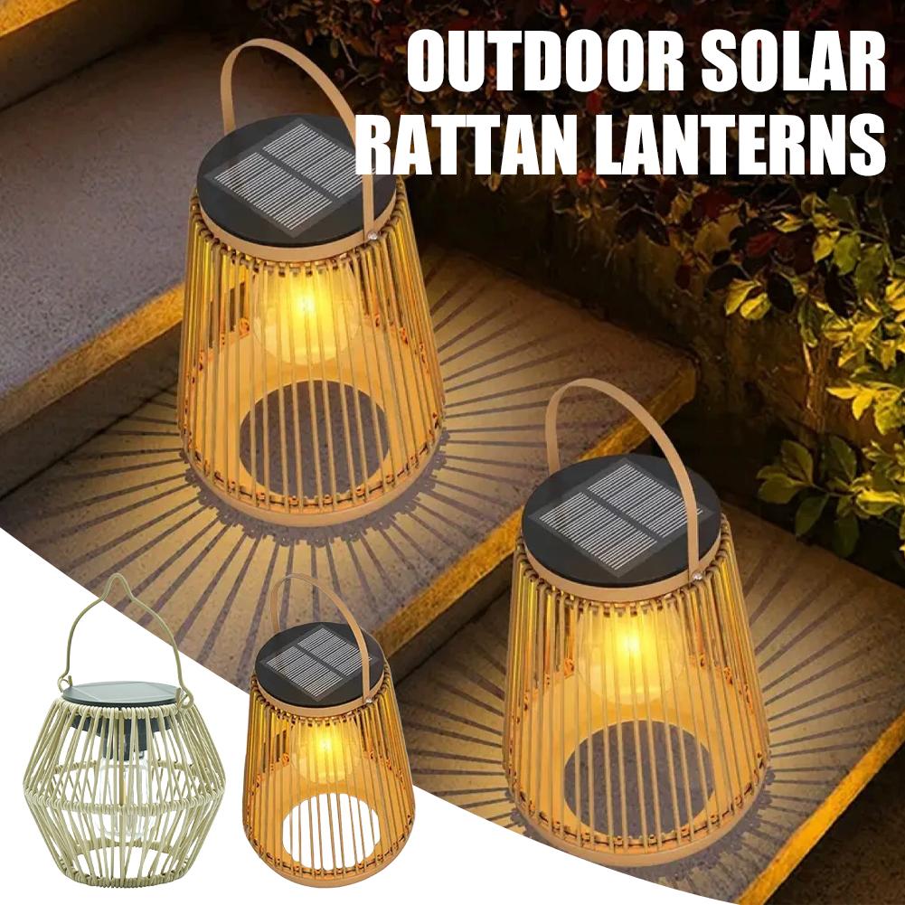 Decor Lighting Lamps - IP65 Waterproof Solar Rattan Lantern Por