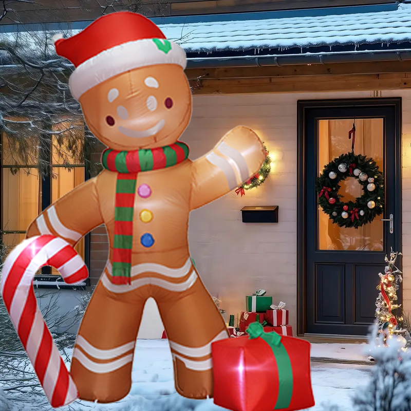 Outdoor Lighting Wedding Decor - Christmas Decoration Crutch Santa Claus Inflatable