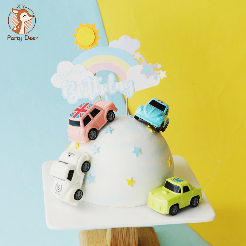 Lighting Mcqueen Birthday Decor - Mini Car general mobilization cake decoration