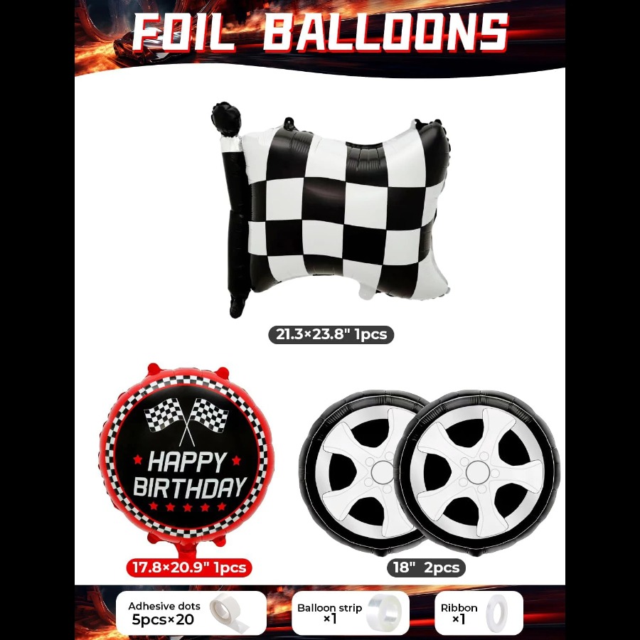 Race Car Balloon Arch Garland  - Lighting Mcqueen Birthday Decor review and price