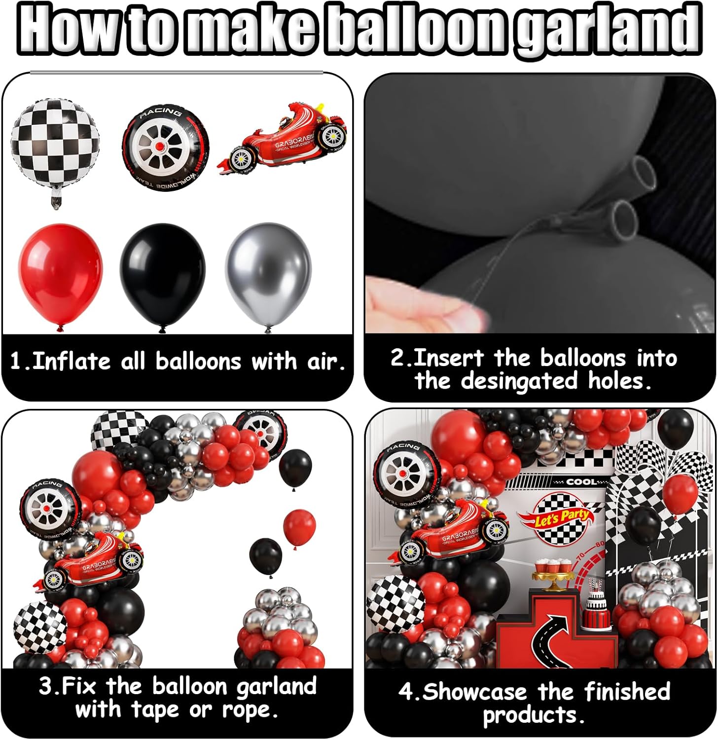 Race Car Checkered Wheel Red B - Lighting Mcqueen Birthday Decor review and price