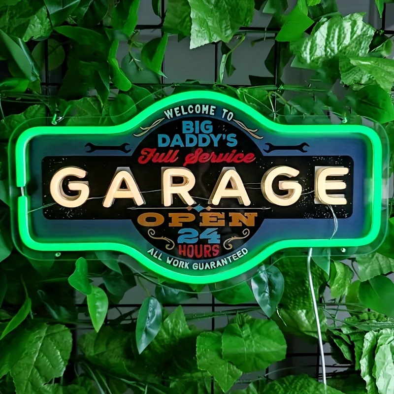 Retro Garage LED Neon Sign UV  - Garage Lighting Decor review and price