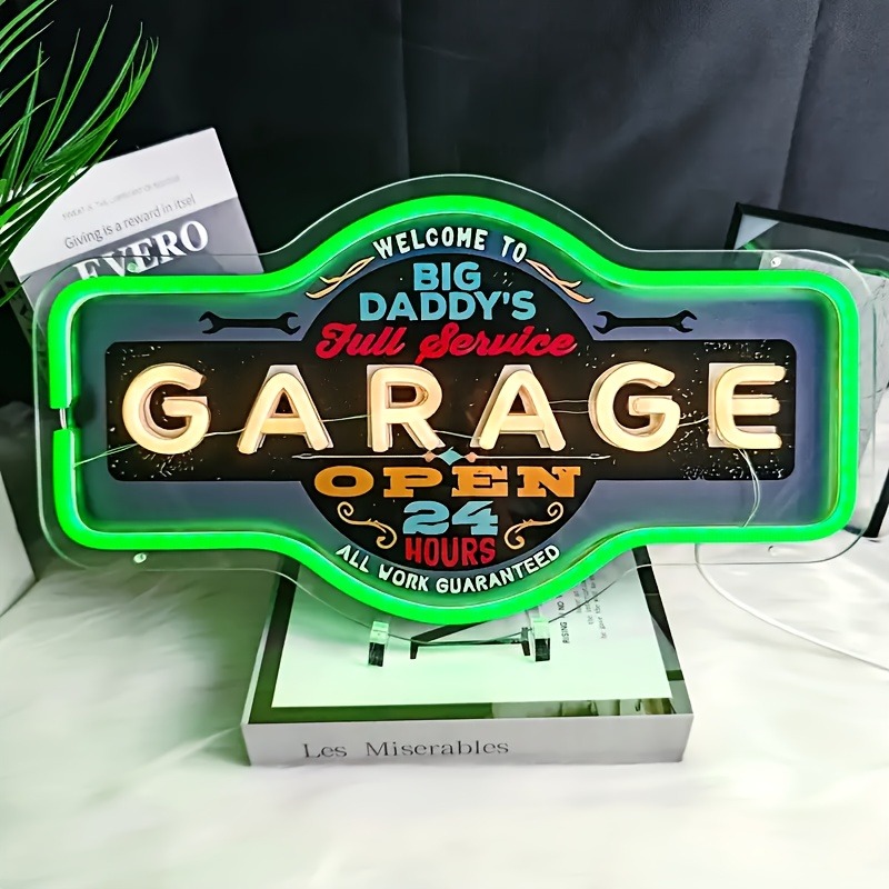 Retro Garage LED Neon Sign UV  - Garage Lighting Decor review and price