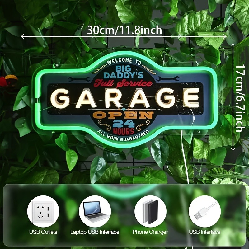 Retro Garage LED Neon Sign UV  - Garage Lighting Decor review and price