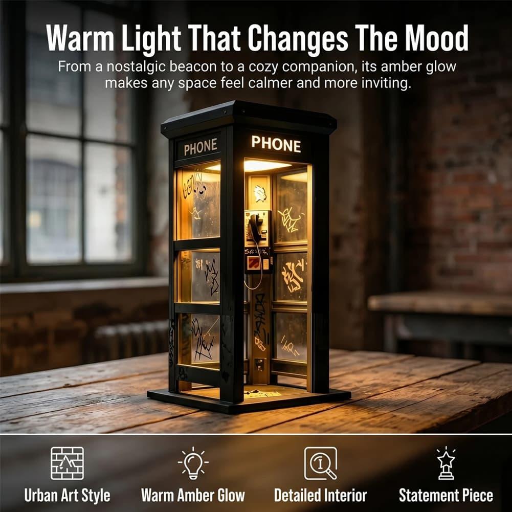 Retro Graffiti Phone Booth Tab - Decor Lighting Lamps review and price
