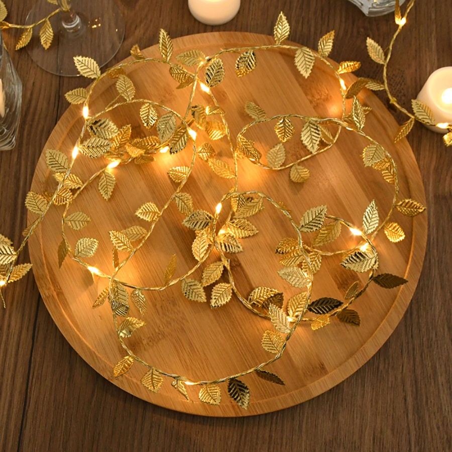 Golden Leaf Rattan Copper Wire - Outdoor Lighting Wedding Decor review and price